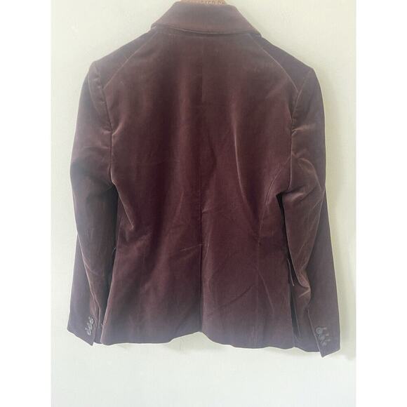 Body By Victoria Womens Size 6 Burgundy Velvet Blazer Preppy Academia Jacket - Picture 6 of 11